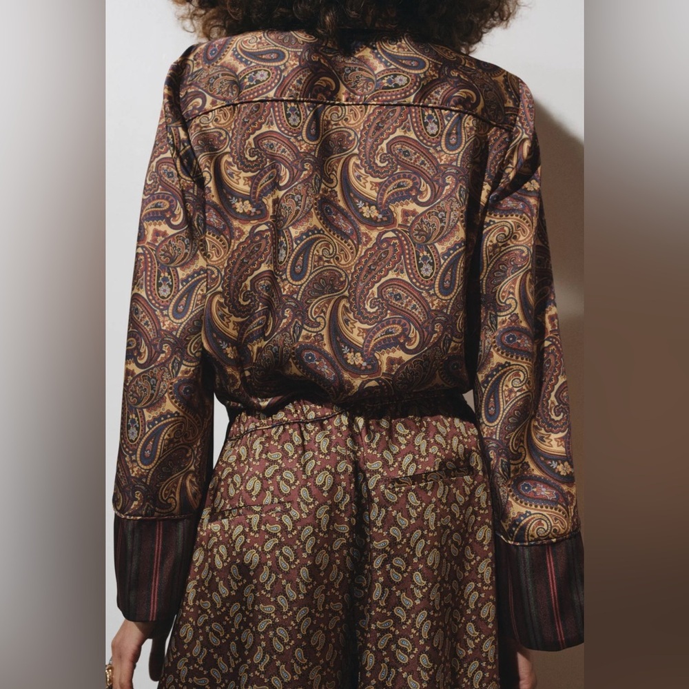ZARA | Paisley Pajama Shirt | NWT Small - Picture 5 of 7